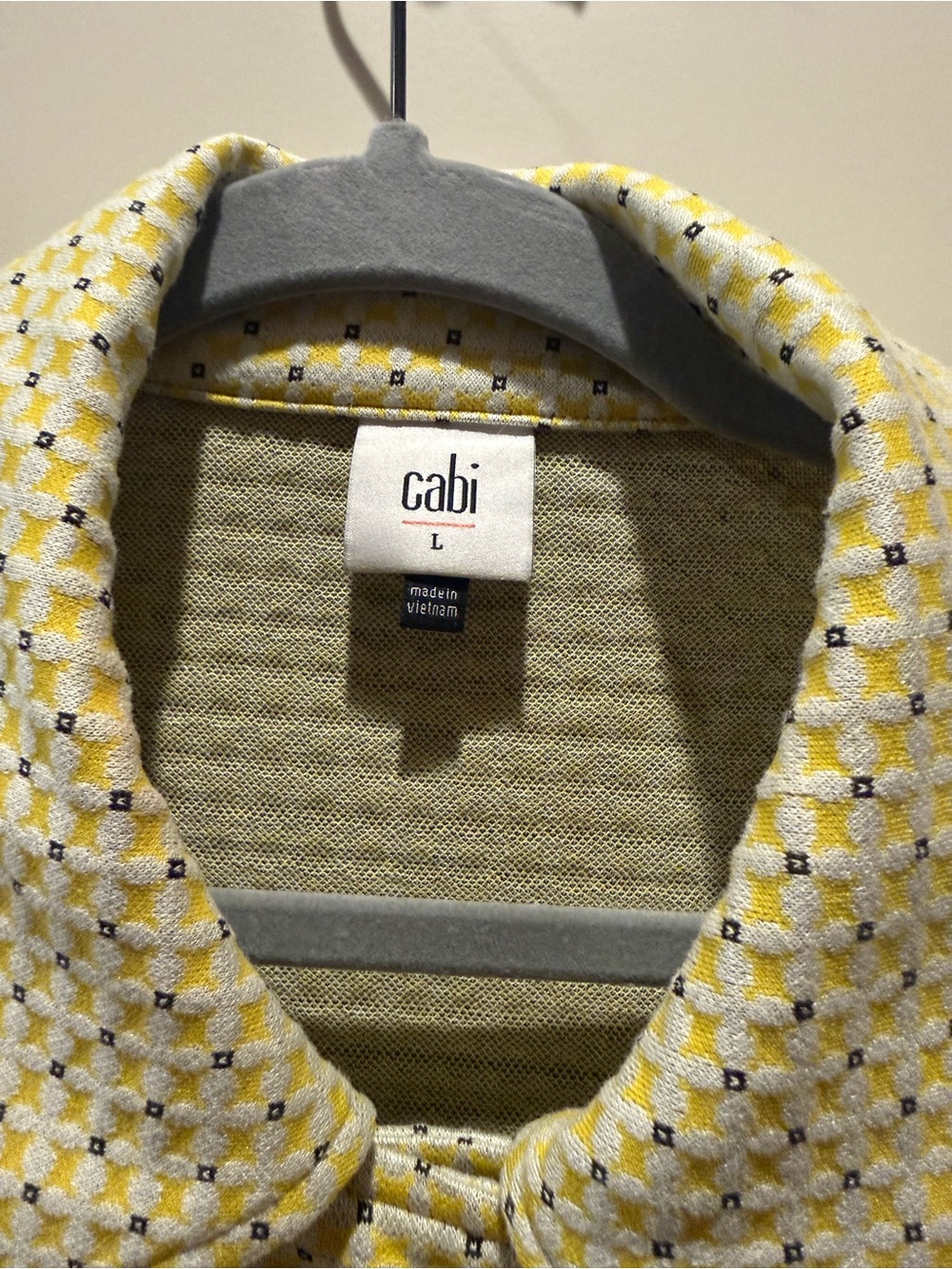 CAbi Yellow Double-Breasted Hobnob Topper. - Picture 6 of 8